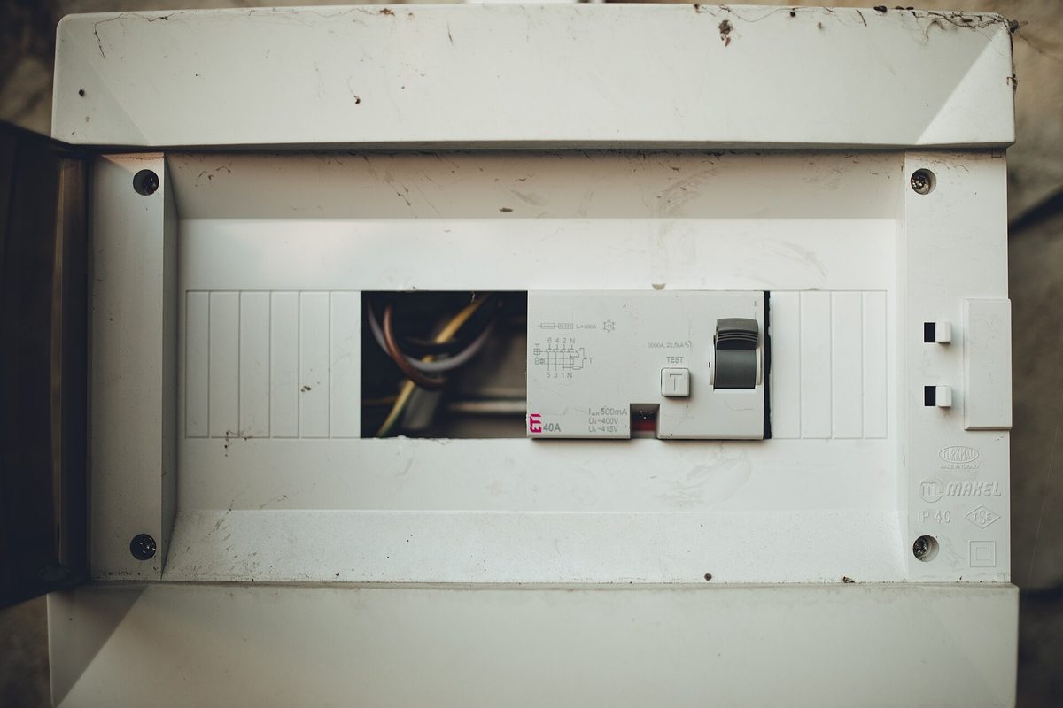 An electrician at work